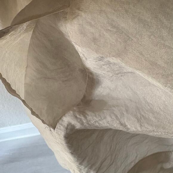 CUT LOOSE S Metallic Sheen Blouse Bone Sz S Oversized Elegant Exquisite Elevated - Picture 5 of 10